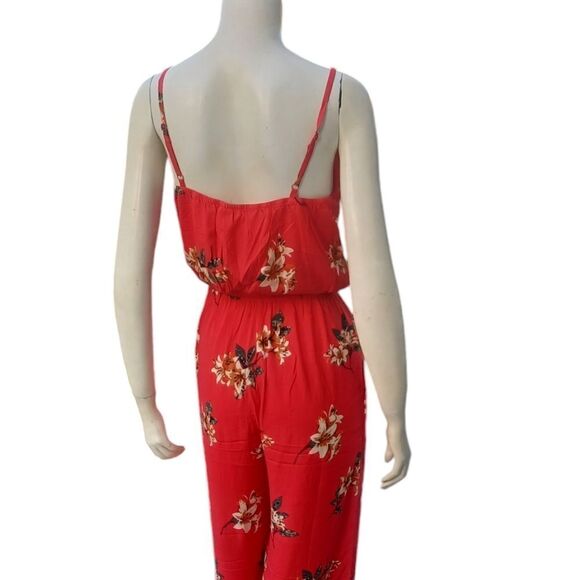 418133....Red Mimi Chica Floral Jumpsuit Size XS - Picture 5 of 8